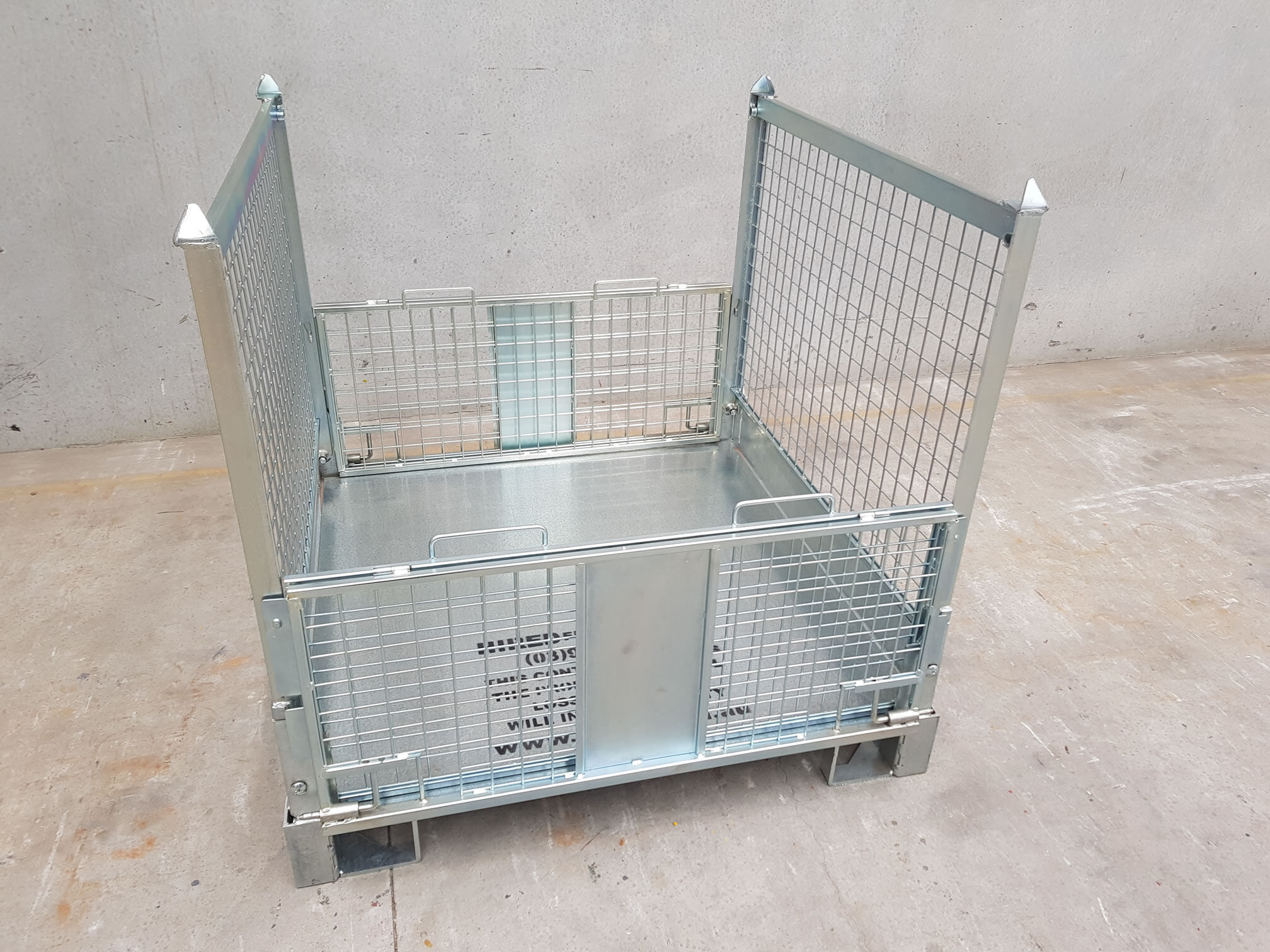 Folding Mesh Pallet Galvanised Finish 