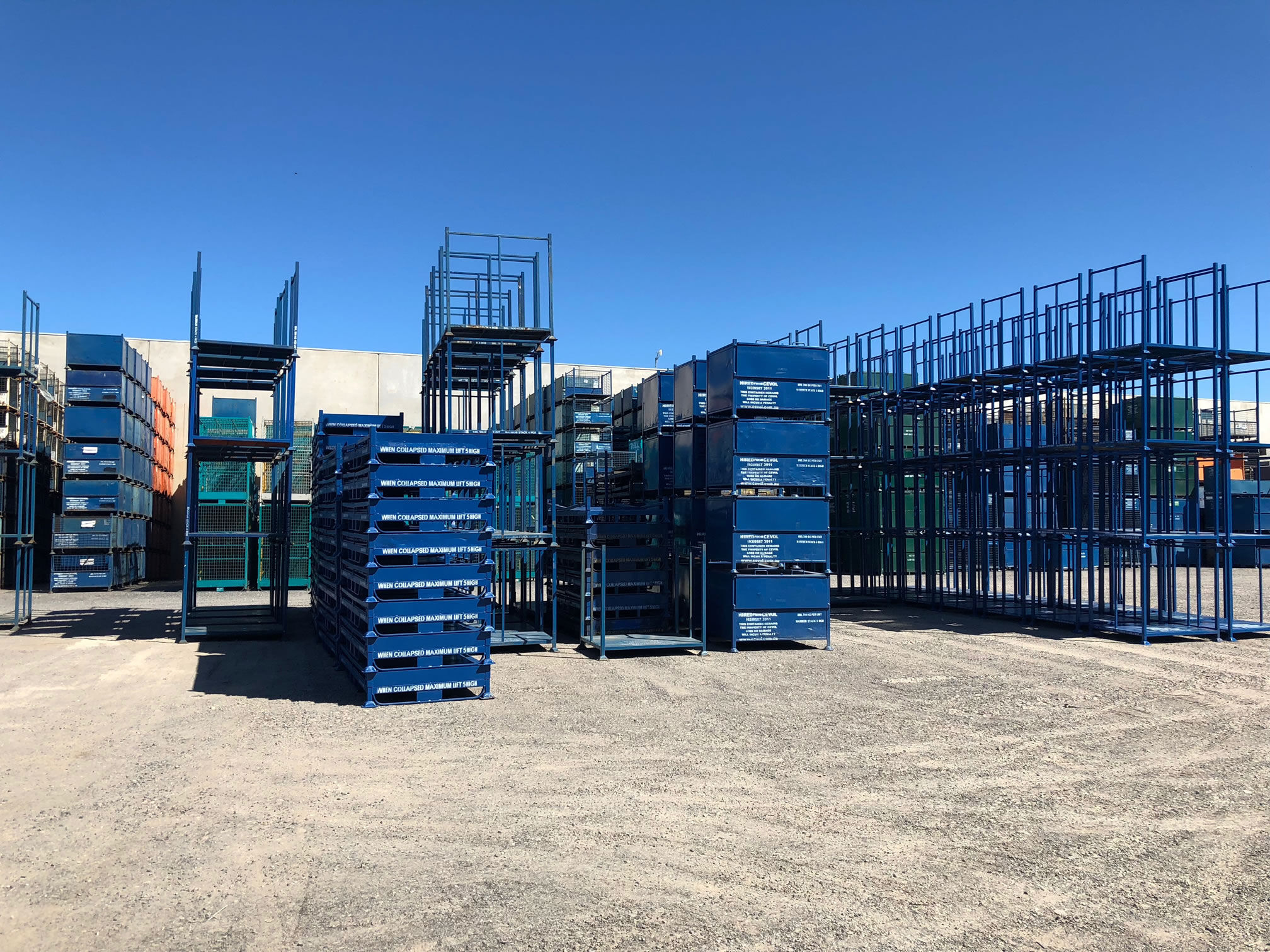 Stackable Steel Pallets and Cages for commercial use