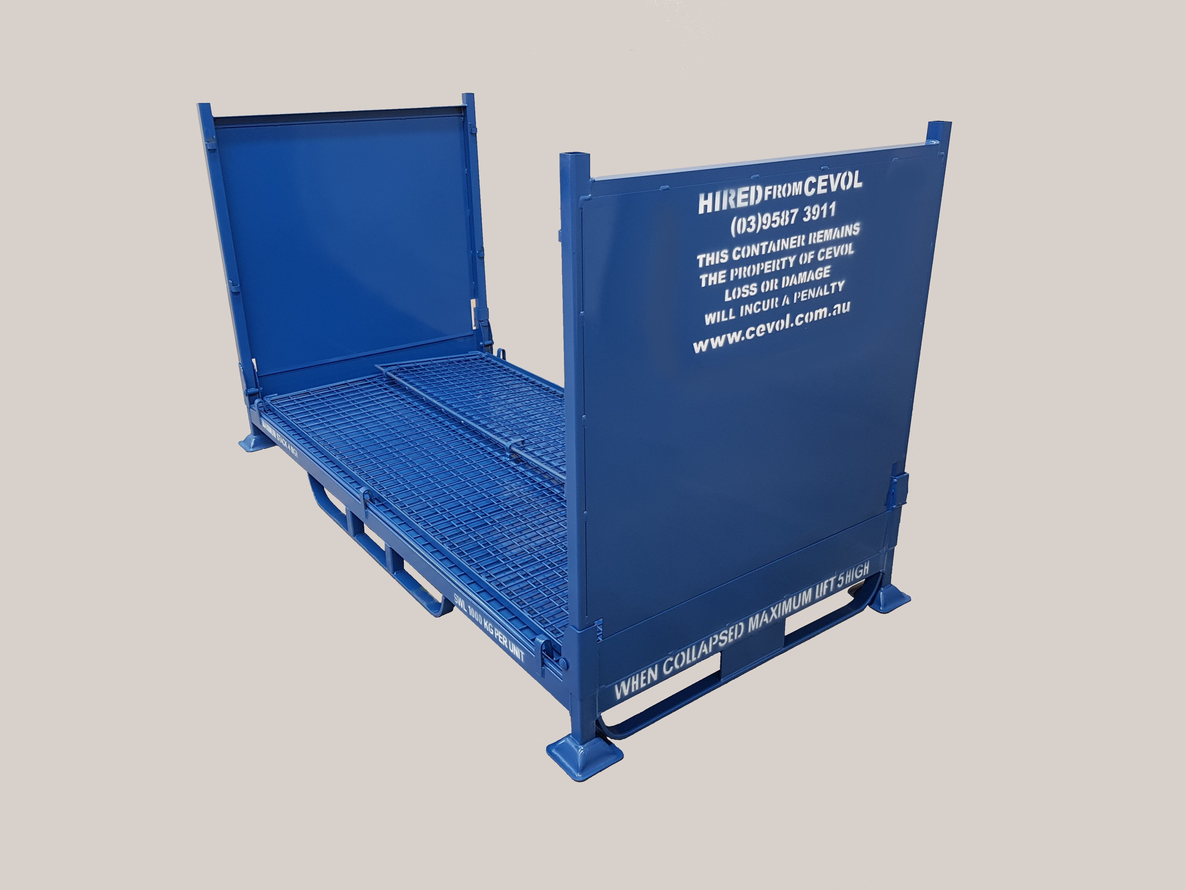 CBM.1R - Folding Bulk Mesh Pallet with half drop front & back gates