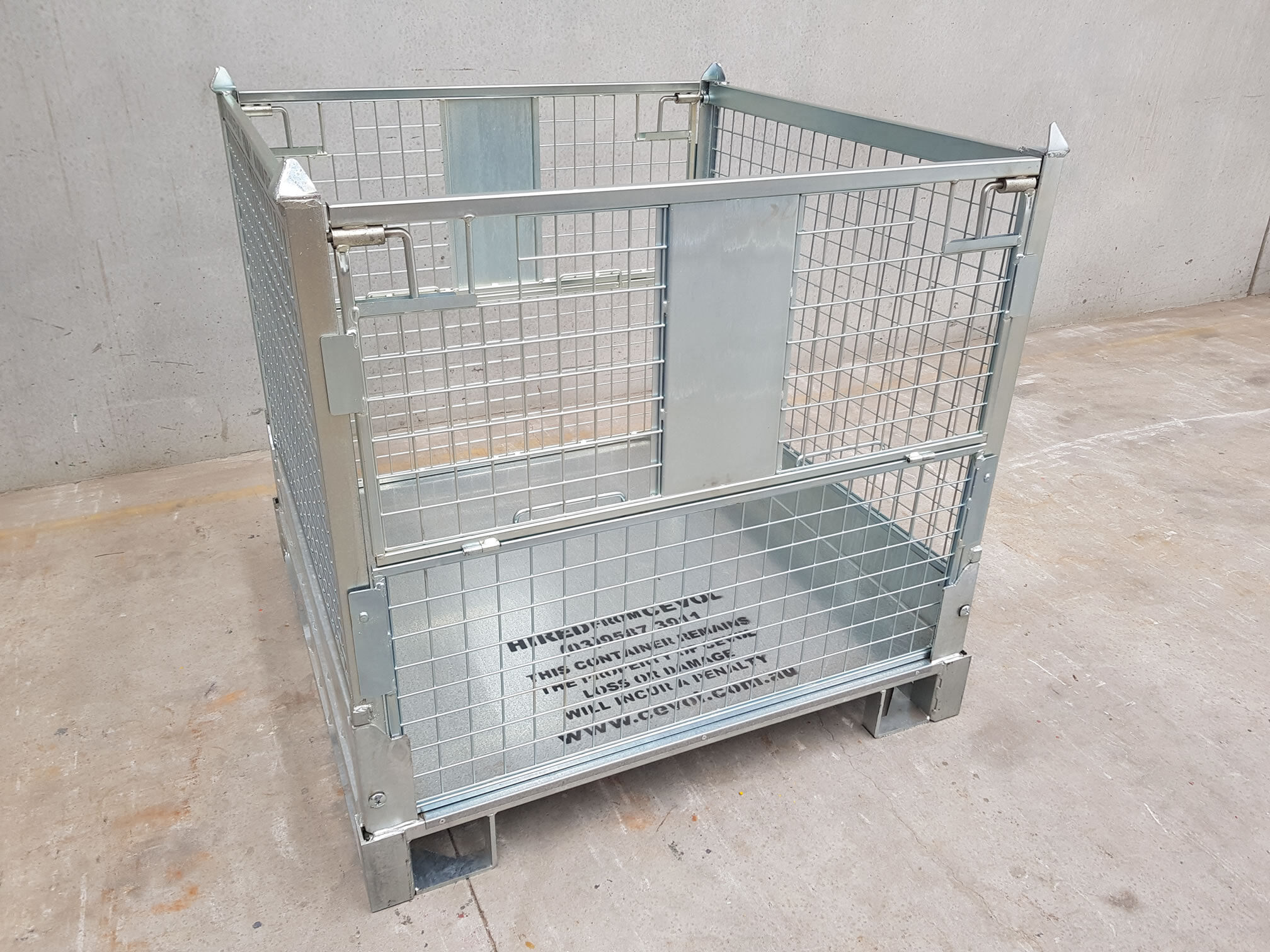 Folding Mesh Pallet Galvanised Finish 