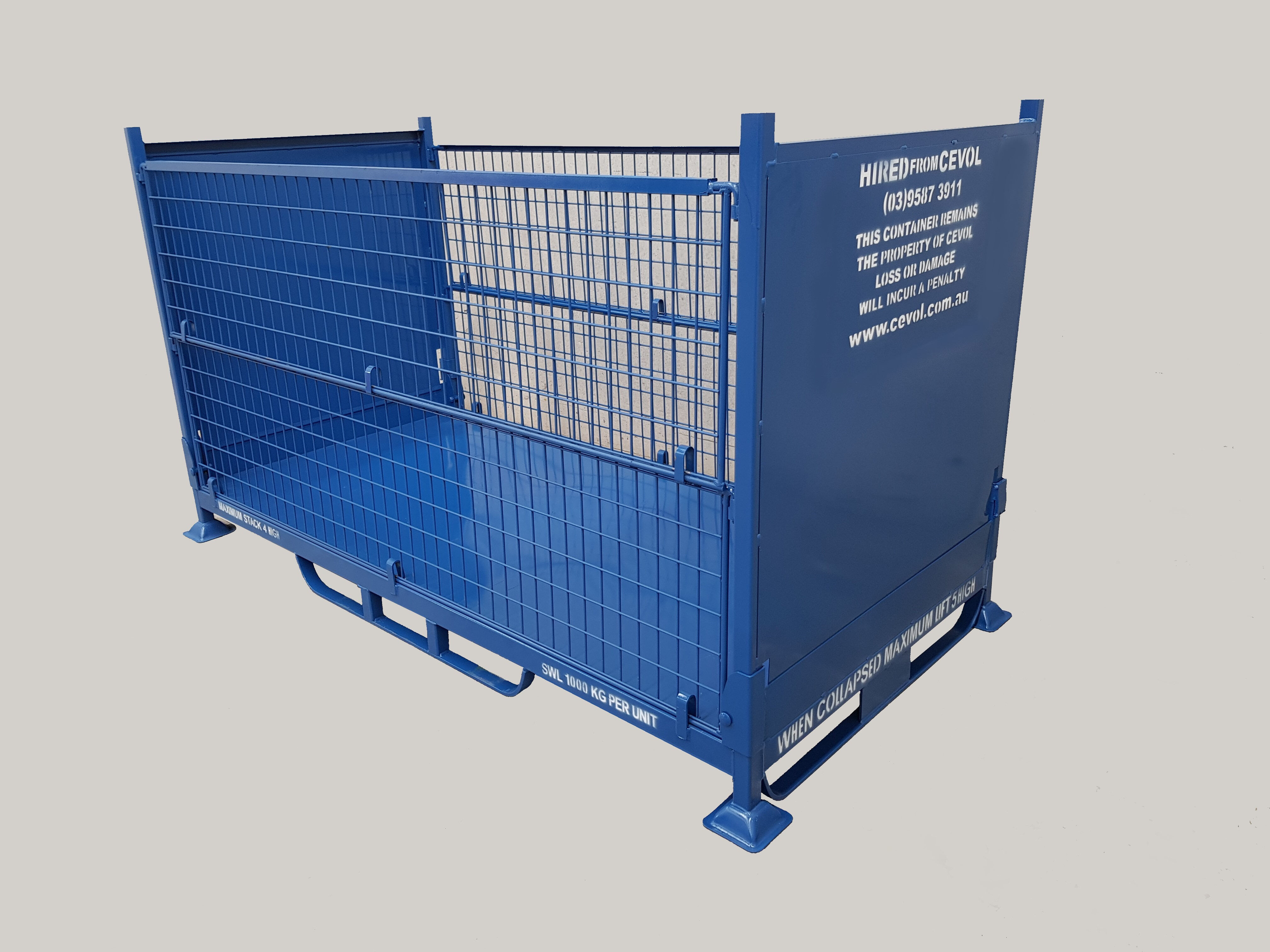 CBM.1R - Folding Bulk Mesh Pallet with half drop front & back gates