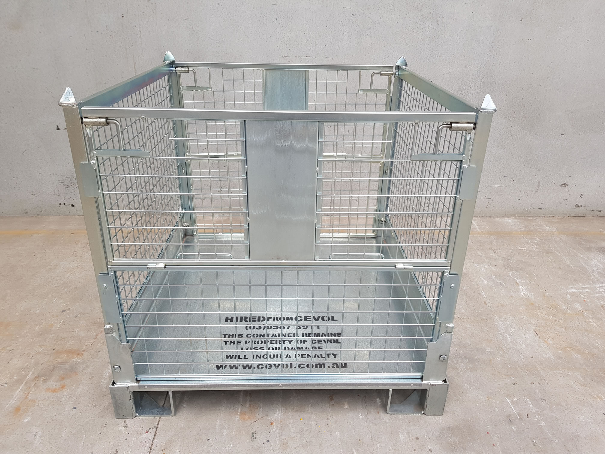 Folding Mesh Pallet Galvanised Finish 